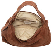Elie Beaumont Suede Slouch Tas - Middenbruin