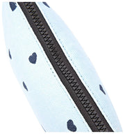 Roka Maida Vale Small Cotton Canvas Pouch - Heart Print Blue