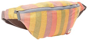 Roka Mill Hill Small Cotton Canvas Bum Bag - Faded Multi Stripe