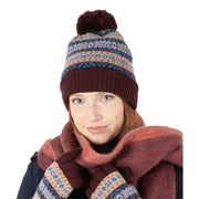 dents-jacquard-fair-isle-knitted-bobble-hat---damson-burgundy-34493015