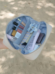 Stackers Expanding Cosmetica Tasje - Havermout/Blauw