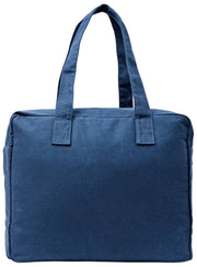 Roka Sloane Mittelgroße Baumwoll-Canvas-Einkaufstasche – Admiralblau