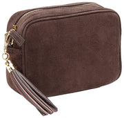 Elie Beaumont Suede Crossbody Bag - Dark Brown