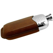 english-pewter-company-6oz-hammered-purse-flask-and-pouch---silverbrown-34473128