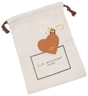 Elie Beaumont Heart Keyring - Tan