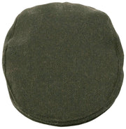Dents Grafham Fischgräten-Tweed-Schiebermütze – Waldgrün