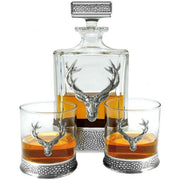 english-pewter-company-650ml-regal-stag-rectangular-decanter---silverclear-34391534