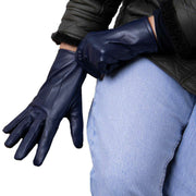 isotoner-smartouch™-three-point-leather-gloves---navy-34518549
