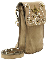 Campomaggi Siena Stud Telefoonhouder Tas - IJsbeige