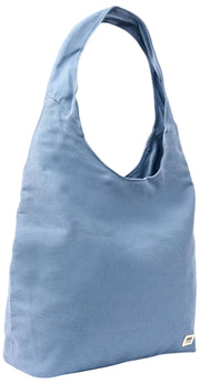 Roka Hoxton grote katoenen canvas schoudertas - luchtvaartblauw