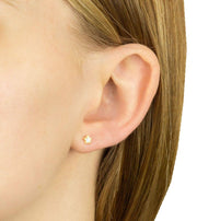 Beginningsster Gemstone Stud -oorbellen - Goud