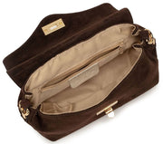 Elie Beaumont Suede Midi Twist Bag - Chocoladebruin