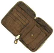 Campomaggi Floriana Laser Cashmere Portemonnee - Militair Groen