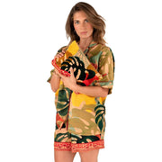 powder-exotic-leaves-quilted-velvet-zip-pouch---beigeredblack-35503902