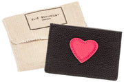 Elie Beaumont Heart Cardholder - Black/Berry Pink