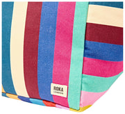 Roka Marylebone grote katoenen canvas oversized draagtas - brede multi-streep