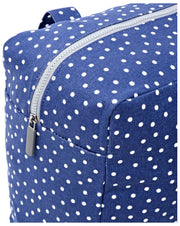 Roka Sloane middelgrote katoenen canvas schoudertas - marineblauwe stip