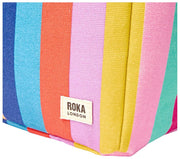 Roka Hampstead-Lunchtasche aus Baumwollcanvas – breit, mehrfarbig gestreift