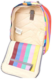 Roka Hampton Kleiner Baumwoll-Canvas-Rucksack – breiter, bunter Streifen