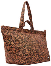 Roka Marylebone Large Cotton Canvas Oversized Tote Bag - Mini Leopard Brown