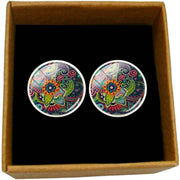 Bassin and Brown Bohemian Flower Cufflinks - Multi-colour