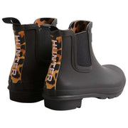 Hunter Original Leopard Backstrap Chelsea Boots - Black/Beige