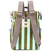 Roka Canfield B Small Recycled Canvas Backpack - Moss Stripe/Blue