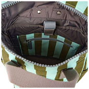 Roka Canfield B Small Recycled Canvas Backpack - Moss Stripe/Blue