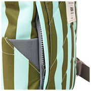 Roka Canfield B Small Recycled Canvas Backpack - Moss Stripe/Blue