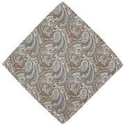 Michelsons of London Ornamental Paisley Polyester Tie and Pocket Square Set - Taupe/Brown