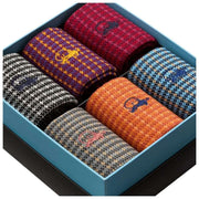 London Sock Company Shaken and Stirred 6-Pair Sock Box Set - Orange/Red/Brown