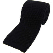 David Van Hagen Knitted Silk Tie - Black