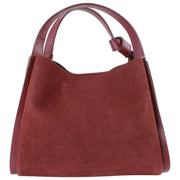 Franchetti Bond Elsa Small Handbag - Burgundy Suede/Dollaro