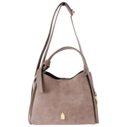 Franchetti Bond Elsa Small Handbag - Taupe Suede/Dollaro