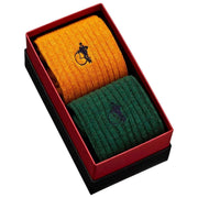 London Sock Company Holland Park 2-Pair Sock Box Set - Yellow/Green