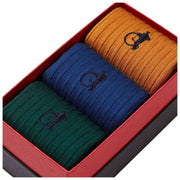 London Sock Company Merino Heroes Coffret de 3 paires de chaussettes - Jaune/Bleu/Vert