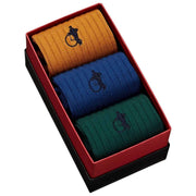 London Sock Company Merino Heroes Coffret de 3 paires de chaussettes - Jaune/Bleu/Vert