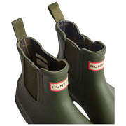 Hunter Original Chelsea-Stiefel mit Tartan-Futter – Dunkelolivgrün