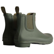 Hunter Original Chelsea-Stiefel mit Tartan-Futter – Dunkelolivgrün