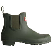 Hunter Original Chelsea-Stiefel mit Tartan-Futter – Dunkelolivgrün