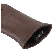 Isotoner 3-Punkt-Smartouch-Lederhandschuhe – Schokoladenbraun