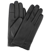 Isotoner Kasjmier gevoerde leren handschoenen - Zwart