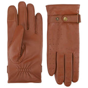 Isotoner handschoenen met geperforeerde leren band - bruin