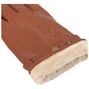 Isotoner handschoenen met geperforeerde leren band - bruin
