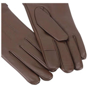 Isotoner Premium Ribgebreide leren handschoenen met manchetten - Bruin