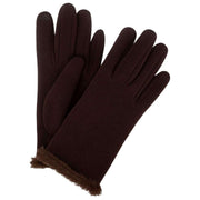 Isotoner Thermal Fur Trim Smartouch Gloves - Brown