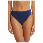 Natori Bliss Bare Cotton High Cut Brief - Dark Sapphire Navy