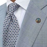 Bassin and Brown Astronomical Clock Lapel Pin - Blue/Navy