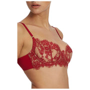Soutien-gorge balconnet en dentelle Skarlett Blue Entice - Rouge à lèvres/Nylon Tan
