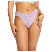 Hanky Panky Signature Lace Original Rise 3 Pack Thongs - Hot Teal/Lavender Fields/Plum
